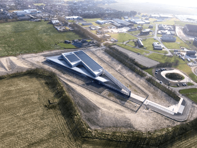 Aerial image of the Nucleus Archiving Facility in Wick, Scotland. 